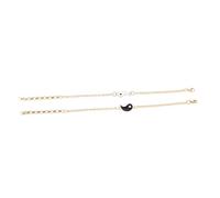 VALICLUD 2 Pezzi Bracciale Yin Yang Tai Chi Braccialetto Di Coppia Catena Carino Fascino Ragazzo Coppie Bracciale Regolabile Perline Anelli Per Le Donne Golden Acciaio Inossidabile