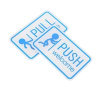 VALICLUD 2 pezzi Cartello Adesivo per Porta Vetro Push Pull in Acrilico Spesso Indicatore Blu Luminoso Segnaletica Pull e Push per Uffici e Negozi Facile da Pulire e Resistente all Acqua