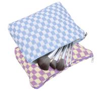VALICLUD 2 Pezzi Cosmetiche Cerniera Organizer per Trucco e Assorbenti Borse Portaoggetti Checkered per Viaggi e Uso