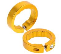 VALICLUD 2 Pezzi di Serraggio per Impugnature Bici, Lega di Alluminio 8mm | Bloccaggio Rapido senza Attrezzi, per Manubri di Biciclette e Uscite su Mountain Bike, Finitura Oro