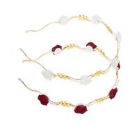 VALICLUD 2 Pezzi fascia floreale bobby perline fasce per le donne alla moda a fascia Hoop per di rosa la rosa per le donne Accessori per rose rame
