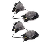 VALICLUD 2 Pezzi fascia per orecchie di gatto cosplay di orecchie di gatto costume di halloween per orecchie da gatto animali Coppia di Halloween Accessori di Halloween tessuto Nero
