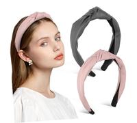 VALICLUD 2 Pezzi Fascia Per Retrò Di Classe Fasce Per Le Donne Largo Annodato Fasce Per Le Donne Antiscivolo Di Moda Donna Nodo Fascia a Nodo Superiore Acconciatura Pu