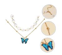 VALICLUD 2 Pezzi insieme della collana pearl necklace collana con ciondolo Collana con pendente set collane collana pendente per Collana a catena collana barocca catena del collo lega