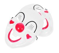 VALICLUD 2 pezzi Maschera Clown PVC Rosso Copertura Totale per Halloween e Accessorio Costume Divertente per Adulti