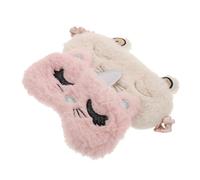 VALICLUD 2 pezzi Maschera Occhi per Dormire Morbida e Traspirante Copri Occhi Cartoon in Rosa Viaggi e Notturno Comfort e Protezione Luce