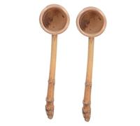 VALICLUD 2 Pezzi Mestolo Bambù con Manico lungo Design Pulito e Resistente Utensile Multifunzione per Cucina Giardino e Cerimonia del Tè