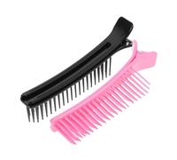 VALICLUD 2 Pezzi Mollette per Chioma in Plastico Nero e Rosa, Clip per Chioma Ricci senza Calore Non Danno Fastidio, Perfette per Regali e Decorazioni