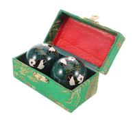 VALICLUD 2 Pezzi Palle Cinesi Baoding con Smalto Resistente e Design Panda Palline Fitness per Esercizi Manuali e Relax Muscolare con Scatola Decorativa