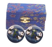 VALICLUD 2 Pezzi Palline Baoding Manuale Smalto Cloisonné Blu Panda Sfere per Esercizi di Presa e Rilassamento Mani Riduce Fatica e Tensione Muscolare per Ufficio e Casa