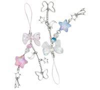 VALICLUD 2 Pezzi Phone Charm Charm per Telefono a Stella, Ciondolo per Telefono Leggero in Plastica e Lega, con Pendente Stella, Stile Kawaii, per Telefoni e Borse, Donna