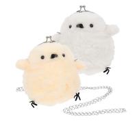 VALICLUD 2 Pezzi Portamonete Con Catena Pulcino Cartone Animato Coniglio Oca Cosa Maiale Carino Borse Unicorno Per Ragazze Fanny Piccoli Animali Imbalsamati Barboncino Borsa Carina Peluche