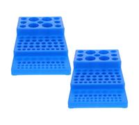 VALICLUD 2 Pezzi Portaprovette da Laboratorio in Plastica Blu 92 Fori per | Compatibile Misure 5, 8 a 29, 5mm, PP Resistente, Uso per Analisi Chimiche e Organizzazione Sicura