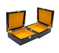 VALICLUD 2 pezzi Portasigari Portatile con Custodia Rigida e Coperchio Ribalta Design Effetto Coccodrillo Contenitore Protettivo Resistente per Sigari da Viaggio e Uso Esterno Dimensioni