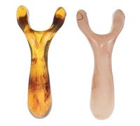 VALICLUD 2 Pezzi Raschietto Per Naso A Doppia Forcella E Pettine Massaggiatore Per La Testa in Resina Gua Sha Strumento Per Il Viso Raschiante Portatile Raschietto Per Il Naso