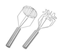 VALICLUD 2 pezzi Schiacciapatate Manuale in Acciaio Utensile da Cucina Portatile per Dolci Verdure Frutta e Aglio Strumento Efficiente e Robusto per Purè Veloce
