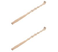 VALICLUD 2 Pezzi scratcher per solletico grattacapelli adulti graffiatore del corpo grattaschiena portatile grattaschiena lungo gratta e vinci di legno Light Brown