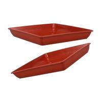 VALICLUD 2 Pezzi Sottovaso Quadrato in Plastica, Raccoglie Acqua in Avanzo | Davanzale e Giardino Interno, Superficie Liscia e Piana, Colore Rosso, Impilabile Salvaspazio