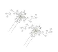 VALICLUD 2 Pezzi Tornante Sash della sposa grandi mollette a fiocco vestito forcina da signora damigelle oro rosa addobbi matrimonio forcina sposa lucida Copricapo da sposa lega Silver