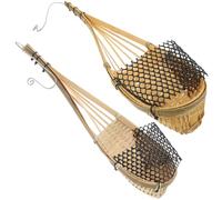 VALICLUD 2 pezzi Vasi Sospesi per Bambù Portavasi Decorativo Versatile per Interni ed Esterni Cesti Artigianali Thailandesi Multifunzione per Giardino e Patio