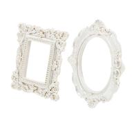 VALICLUD 2 Pz Cornice Cornici in Resina Per Quadri Arredamento Della Stanza Estetica Ragazza Pulita Arredamento in Rattan Decorazione Da Appendere Alla Parete Bianca Tavolo Ovale Bambino