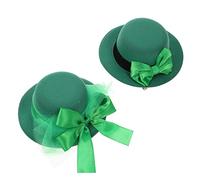 VALICLUD 2 Pz forcina per cappello tripepil hair pin mini cappello verde fermaglio per cappello in rete fermaglio per st. forcina per il di patrick l'animale domestico Green
