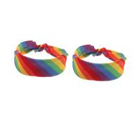 VALICLUD 2 Set Sciarpa Quadrata A Righe Colorate Krama Sciarpa Bandana Headband Bandane Fazzoletto Per Fascia Sportiva Fasce Per La Testa Per Le Donne Avvolge La Testa Tessuto 2 Pezzi*2