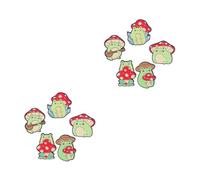 VALICLUD 2 Set Spilla A Forma Di Fungo Rana Spilla Cappotto Cappello Ciondolo Spille Roba Da Rana Felpa Carino Accessori Rana Perni Dello Zaino Roba Da Funghi Lega Di Zinco 5 Pezzi*2