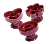 VALICLUD 2 Set Stampo Per Ciambelle Mold Per Dolci Rotondi Fiori E Cuori Per Cucina E Festa Strumento Per Torte E Biscotti 3 Pezzi * 2