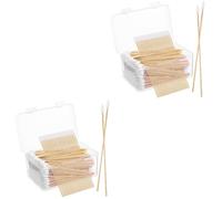 VALICLUD 2 Set Tamponi Di Cotone Di Precisione Cotton Fioc Per Pulizia Fare Individualmente Cotton Fioc Di Precisione Tampone Di Cotone A Punta Appuntita Di Legno Cachi 500 Pezzi*2