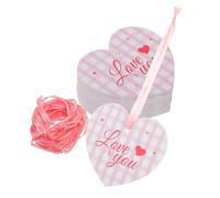 VALICLUD 20 Pezzi Biglietti a Forma di Cuore con Nastro Rosa Mini Cartoline Regalo per Compleanno e Occasione Romantica Etichette Appendibili Pronte all'Uso per Regali
