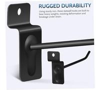 VALICLUD 20 pezzi Ganci per Pannelli Slatwall Nero Ganci Appendere in Ferro Resistenti per Garage e Casa Supporto Parete per Organizzazione e Ottimizzazione Spazi Design Moderno e Finitura
