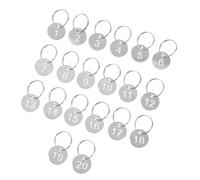 VALICLUD 20 pezzi Targhette Metalliche Numerate in Acciaio Inossidabile Medagliette Rotonde Cavo Numerico Intagliato Etichette Identificative Resistenti per Chiavi e Organizzazione