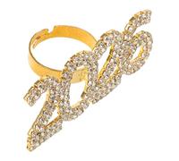 VALICLUD 2026numero Anello Donna Regolabile Numeri e Strass Fascia Aperta Flessibile Design Unico per Anelli da Dito Adatto Tutti i Giorni e Eventi Speciali