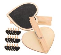 VALICLUD 24 pezzi Clip Lavagna in Legno Forma di Cuore Porta Foto e Memo con Lavagnetta Messaggi Decorazione Casa e Feste Portafoto e Note Facili da Aggiornare