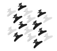 VALICLUD 24 Pezzi Clip per Chioma Piccole Chic in Plastica Bianca e Nera, Ferme Chioma Resistenti senza Tracce, per Salone di Bellezza e Acconciature