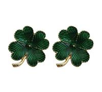 VALICLUD 2pcs Shamrock Placcato Oro Spilla a Foglie Trifoglio Retro Spilla San Patrizio Accessorio (Verde)