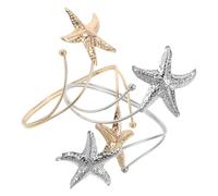 VALICLUD 2pezzi Bracciale Rigido in Metallo Stella Spirale Bracciale Tema Oceano per Parte Superiore del Braccio Accessori per Feste in Spiaggia Fascia Nautico