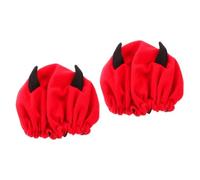 VALICLUD 2pezzi Cappello Notturno Donna Con Corna Di Diavolo Cappellino Decorativo Per Sonno Copricapo Morbido e Leggero Per Lunghi e Ricci e Confortevole