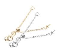 VALICLUD 2pezzi Catene Estensori Per Collana e Polsini Regolabili in Metallo Oro e Argento Per Creazione Gioielli Fai Da Te Da Catene Estensione Con Moschettone Adatto Per Polsini e Collane