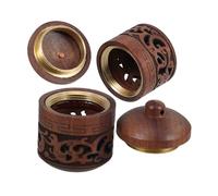 VALICLUD 2pezzi Ciondolo in Legno Intagliato Forma Lanterna Piccola Bottiglia Legno Vuota Ciondolo Contenitore Portatile Perline Aromatiche o Essenziali Decorazione Fai Te Per Camera Auto e