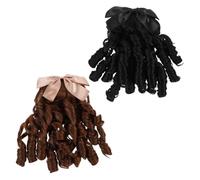 VALICLUD 2pezzi Coda Riccia Extension Con Pettine Parrucca Di Capelli Finti Per Feste Accessorio Per Capelli Retrò Vintage Per Donna Coda Di Cavallo Con Finti Ricci Extension Per Con Di Cav