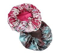 VALICLUD 2pezzi Cuffia da Notte in Raso per Dormire Cuffia Notte Donna Coulisse Raso per Dormire Stampa Protezione Capelli Durante Sonno