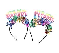 VALICLUD 2pezzi Fascia Per Capelli Glitterata Accessori Per Feste Di Compleanno Copricapo Per Ragazzo Ragazza Fascia Per Capelli Per Feste Di Compleanno e Altre Celebrazioni Stagionali