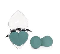 VALICLUD 2pezzi Heart Shape Flocking Makeup Sponge Spugne Per Trucco Dual Use Wet Dry Colore Verde Scuro Per Fondotinta Polvere e