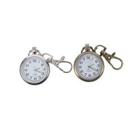 VALICLUD 2pezzi Orologio Da Tasca in Lega Con Movimento a Batteria Portachiavi Vintage e Moderno Ciondolo Accessorio Per Borsa e Portafoglio Utile e Pratico