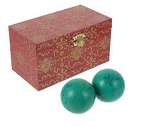 VALICLUD 2Pezzi Palline da Massaggio in Turchese e Legno per Esercizi Manuali, Design Elegante e Resistente, per Relax e Decorazione Domestica