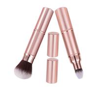 VALICLUD 2pezzi Pennello Piatto Retrattile per Fondotinta Pennello per Cipria Portatile da Viaggio per Trucco Pennelli Doppia Estremità per Applicare Fard e Ombretto con Coperchio Igienico