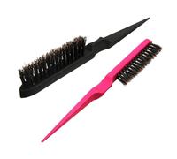 VALICLUD 2pezzi Pettine con Setole Coda Appuntita e Denti Tronchetto per Casa e Salone Gambo Sottile Comodo da Impugnare Setole di Maiale Resistenti e Non Colore Casuale Stile Casuale