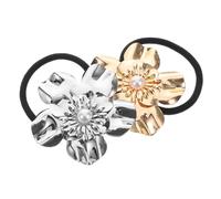 VALICLUD 2pezzi Polsino per Capelli Punk in Metallo Elastico per Coda di Cavallo Floreale Accessori Goth per Donne e Ragazze di Tutte le Età Elegante e Comodo